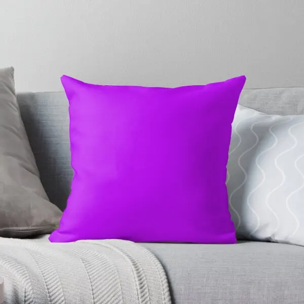 Solid Colour Electric Purple Neon Pu  Printing Throw Pillow Cover Bed Throw Fashion Waist Pillows not include One Side