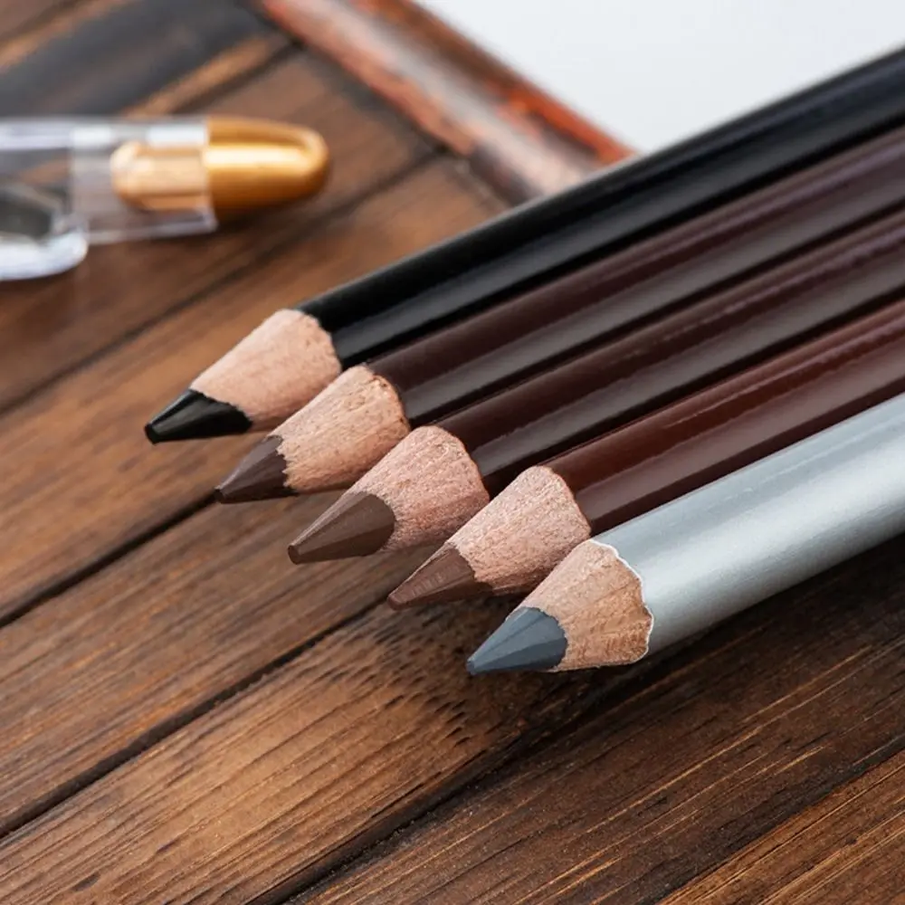 Portable 5 Colors Eyebrow Eyeliner Pencil Long-lasting Excellence Eye Makeup Brown/Black with Sharpener Lid Beauty Tools