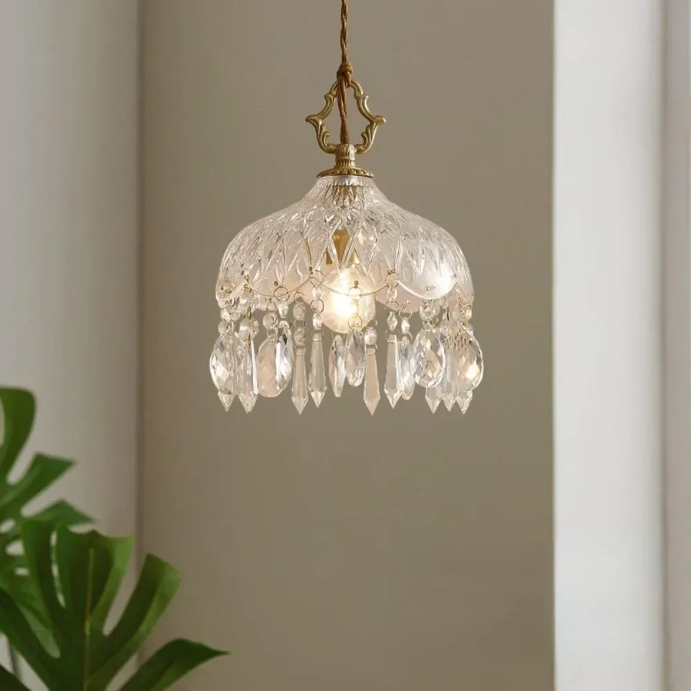 

Медная потолочная светодиодная люстра в скандинавском стиле, роскошный хрустальный светильник для гостиной, Современная комнатная Подвесная лампа, светильник для спальни, домашнего декора