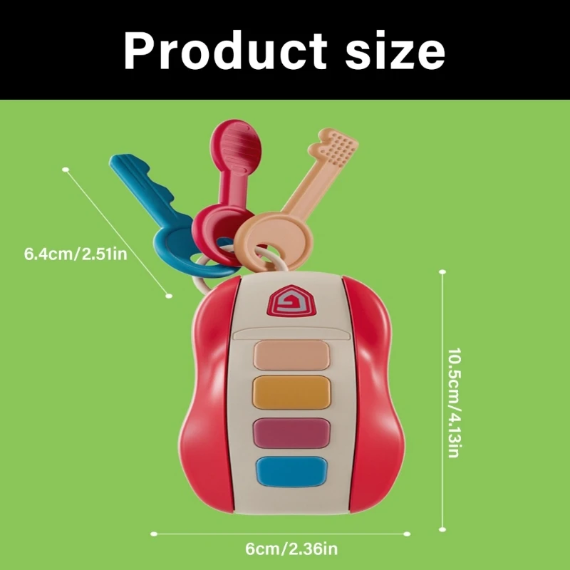 Q0KB Kids 척하는 척하는 놀이 자동차 열쇠 장난감 음악 모드 안전한 ABS 자동차 키 감각 조기 학습 미세한 모터 기술 활동 장난감
