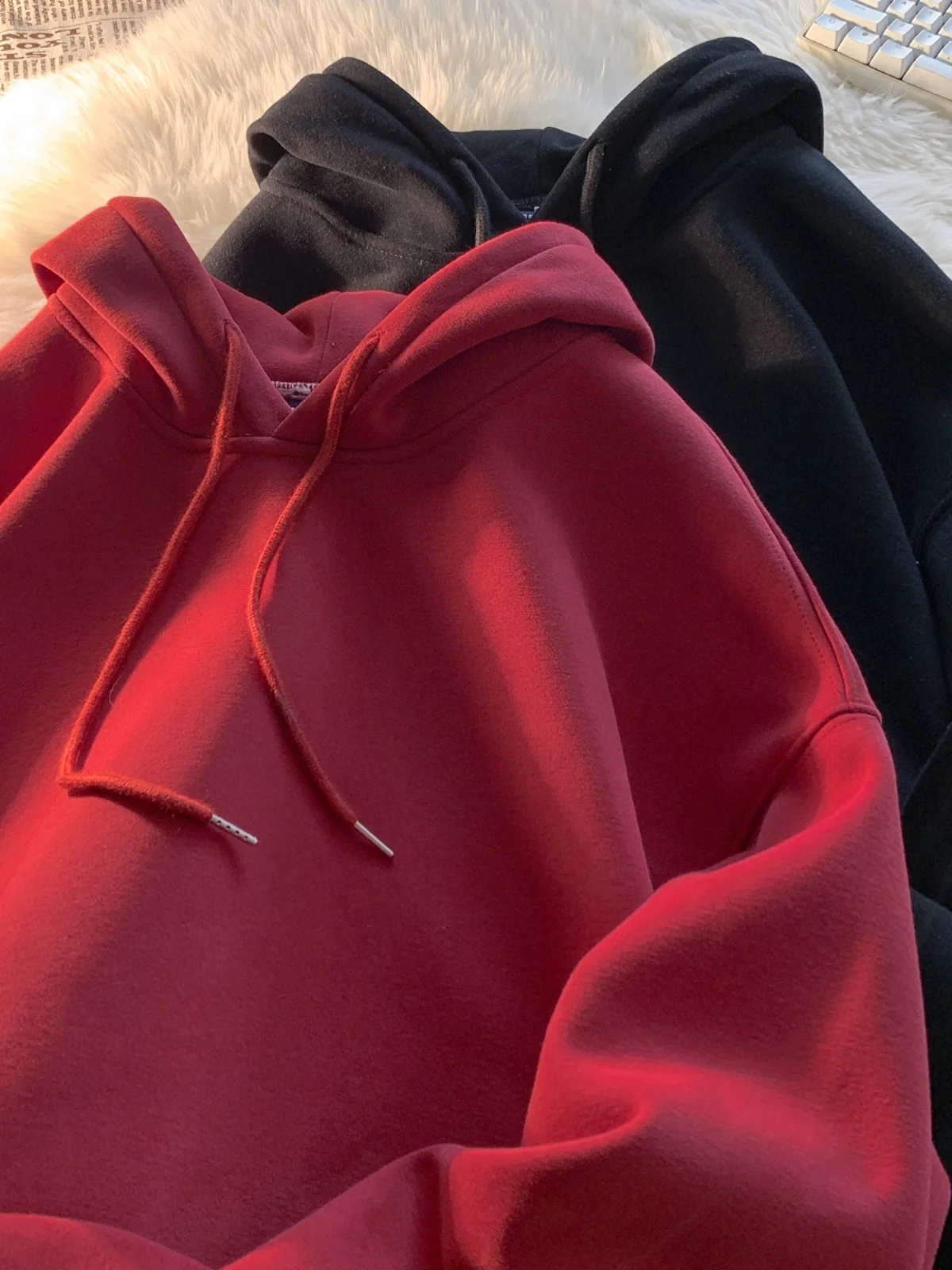 

Однотонное утяжеленное мужское худи в винтажном американском стиле, повседневное, свободного кроя, для осени и весны