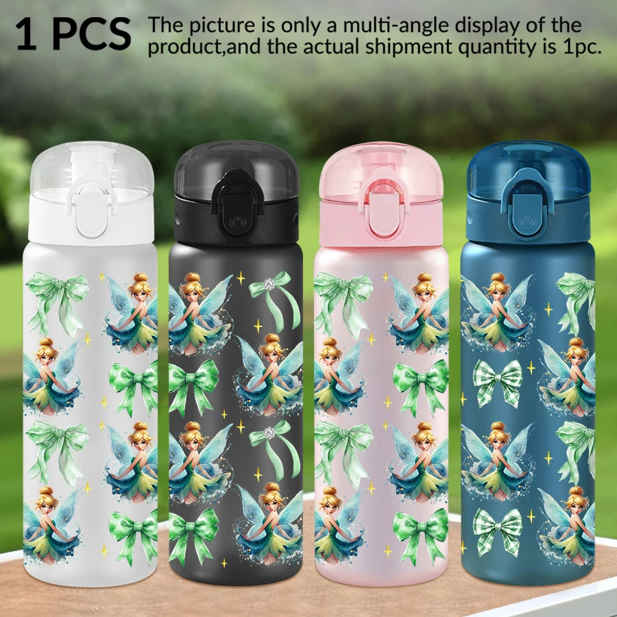 

1Pc Disney Fairy Bow Pattern 26oz Plastic Water Bottle Outdoor Sports Water Cup Birthday/Homecoming Gift