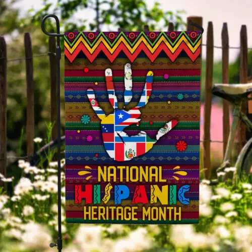 National Hispanic Heritage Month All Countries Hand Hispanic Latin Garden Flag