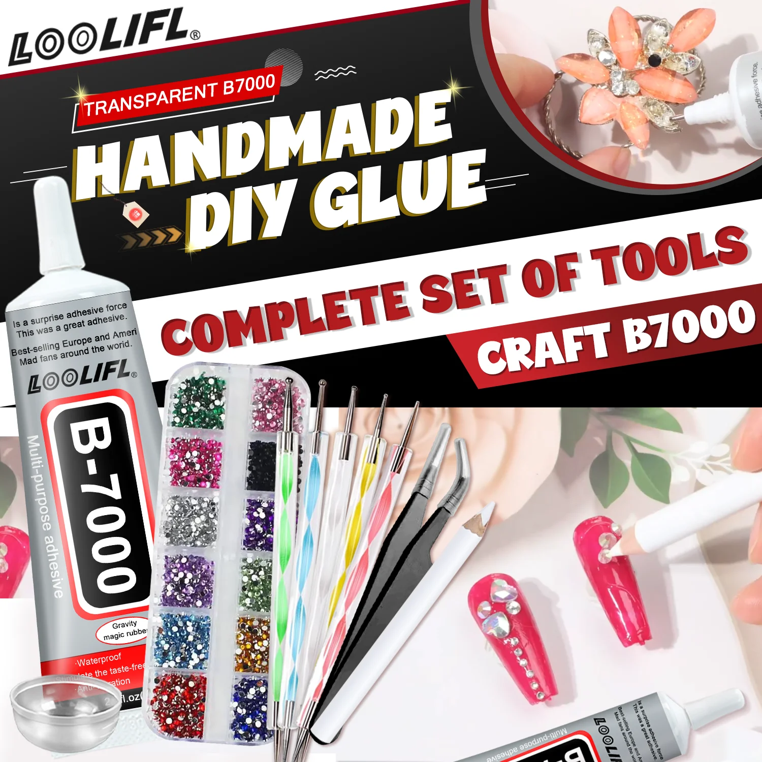 

10pcs,B7000 jewelry bead adhesive, used for jewelry production, crystal multi-purpose super adhesive, used for rhinestone crafts