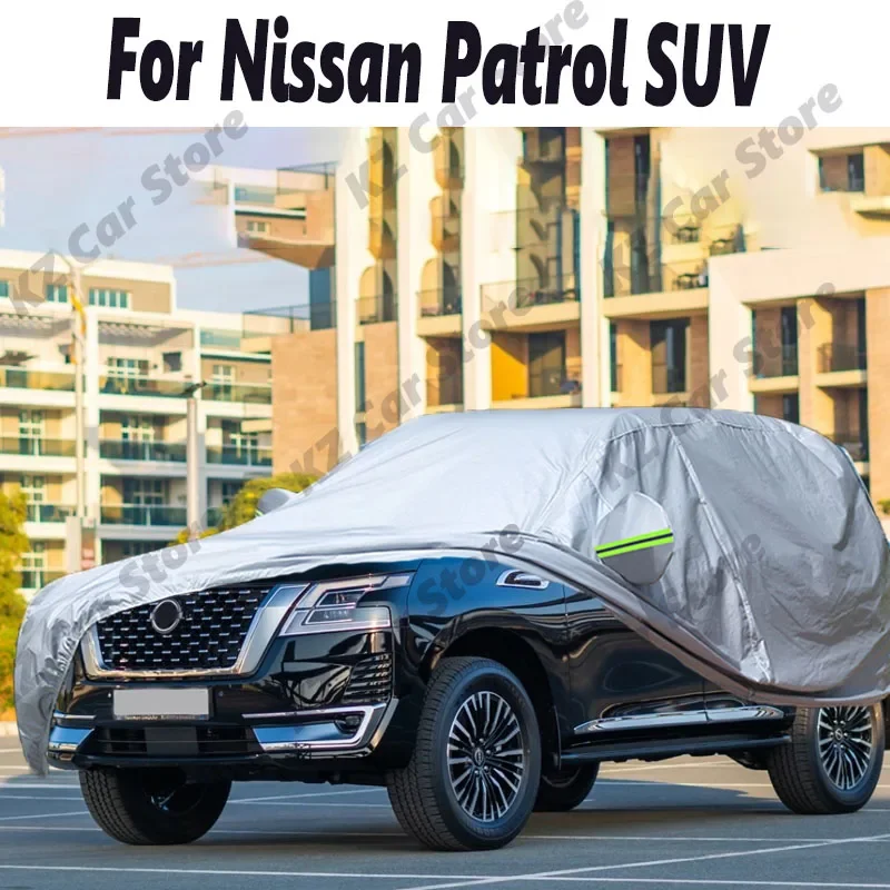 Full Car Cover For Nissan Patrol SUV Outdoor Sun Shade Anti-UV Snow Rain Ice Prevent Waterproof Cover