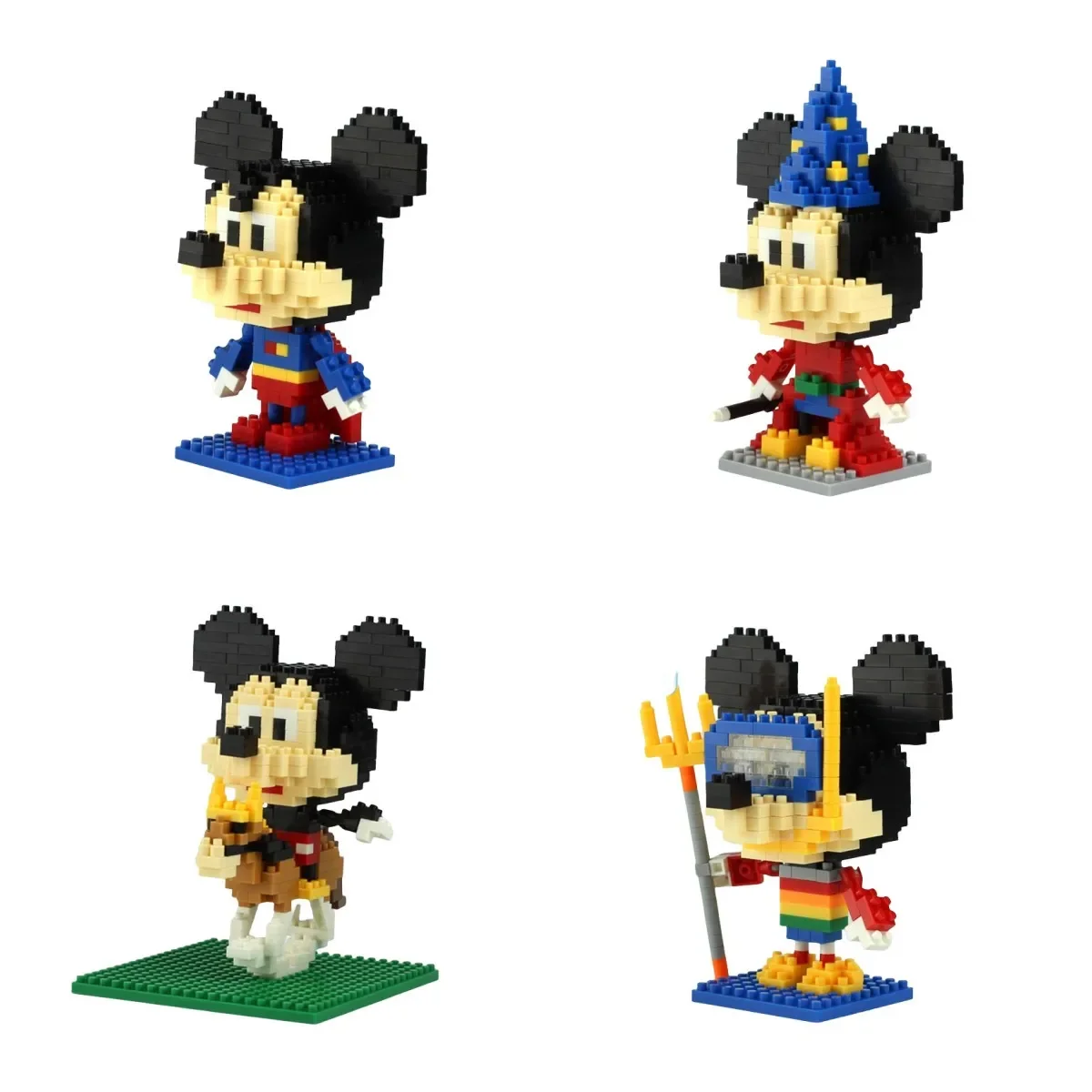 Disney-Mini Blocos de Construção Infantil, Minnie Miniature, Mickey Mouse, Ponto, Multi-Personagem, Favors Toys, Presente de Natal