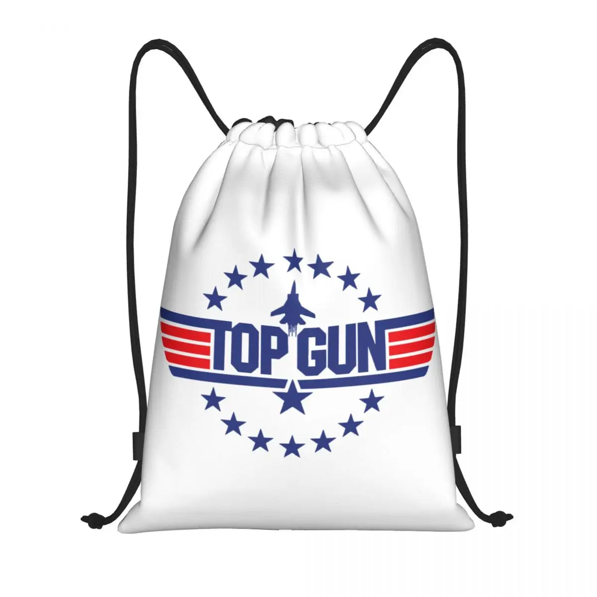 Tom Cruise Maverick Film Top Gun Drawstring Backpack Sports Gym Bag for Women Men Shopping Sackpack