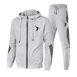 2024 Spring and autumn new leisure sports fashion zipper men's running suit men clothing set tracksuit mens joggers