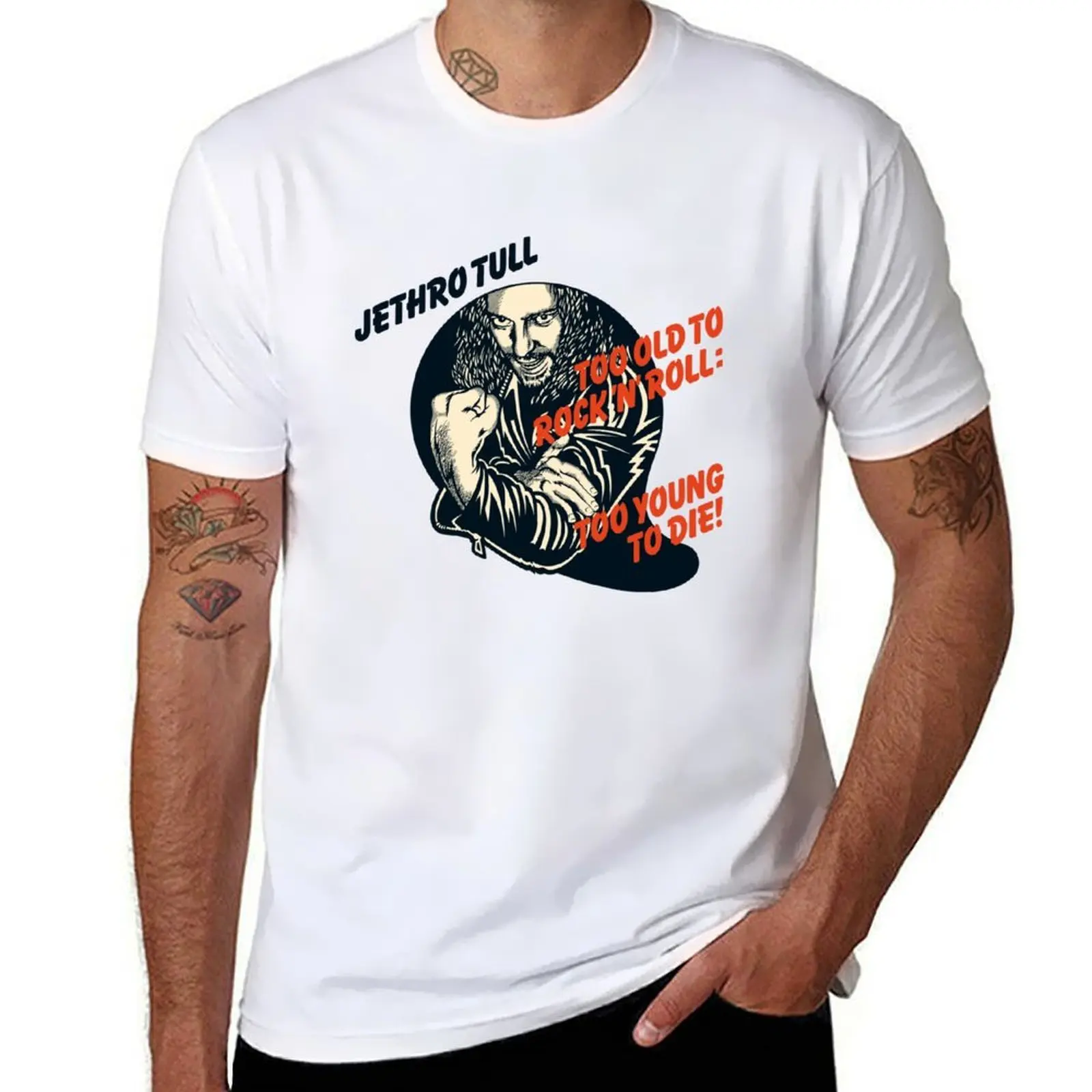 

Jethro Tull Too Old To Rock N Roll Too Young To Die T-Shirt man t shirt heavy cotton cotton tshirt 100% T-Shirt