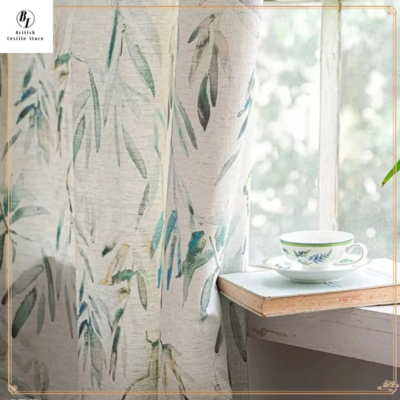 

Chenille Print Blackout Cotton and Linen Curtain for Living Room Bedroom Dining Window Study Custom Size Decor Retro Print Grace