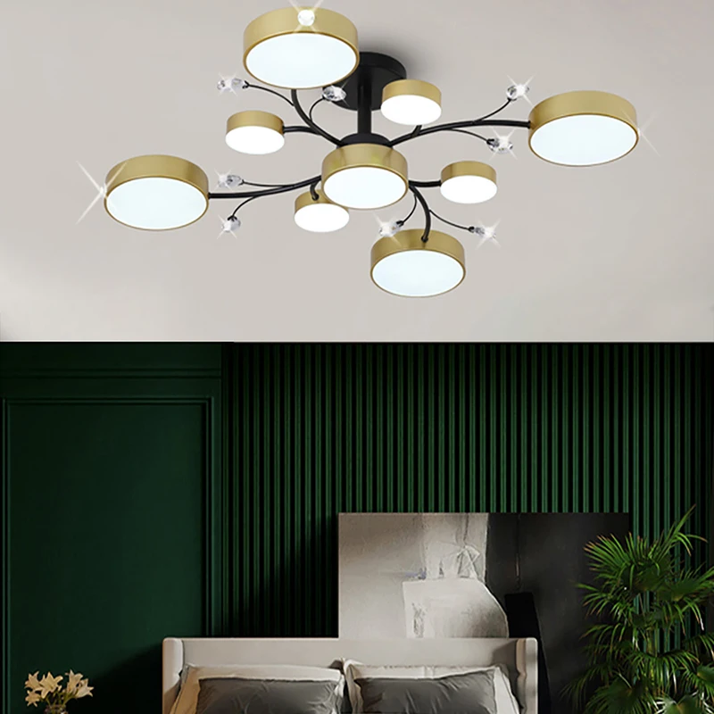 

Modern nordic bedroom LED ceiling lamp living room indoor hotel restaurant tri-color dimming interior lighting decorative lamp