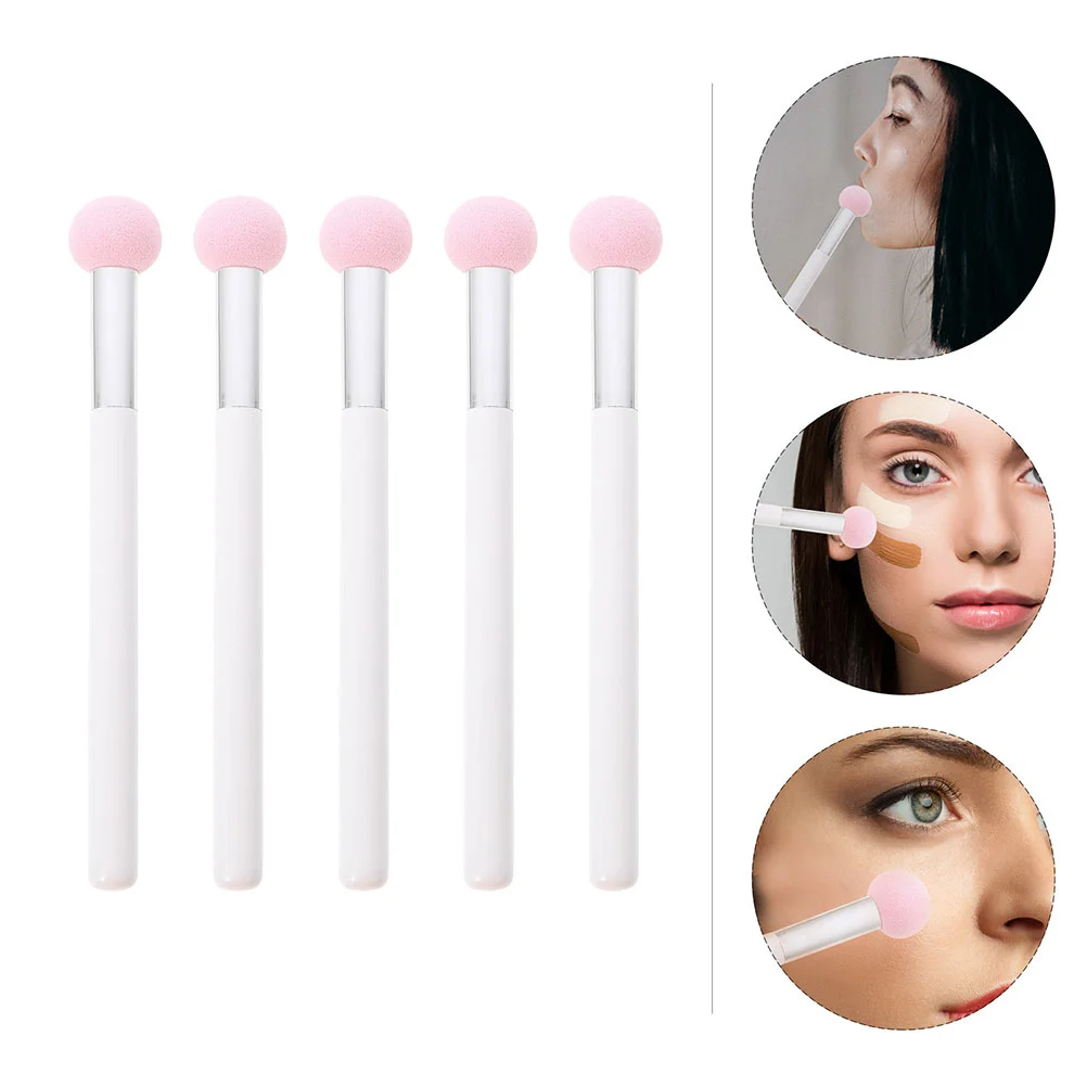 Ensemble d'éponges de maquillage pour fond de teint, petite brosse à tête plus lente, applicateur sans latex pour fille, rose, 5 pièces