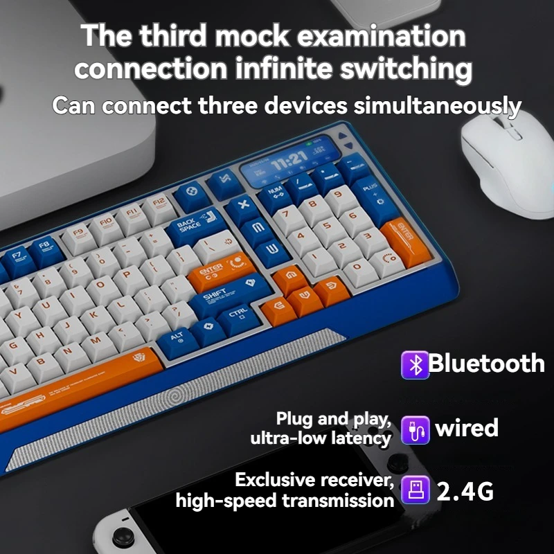 

Ctrl100 Tri-mode Wireless Mechanical Keyboard Customized RGB Gasket Structure E-sports Game Ergonomics Mechanical Keyboard VIA