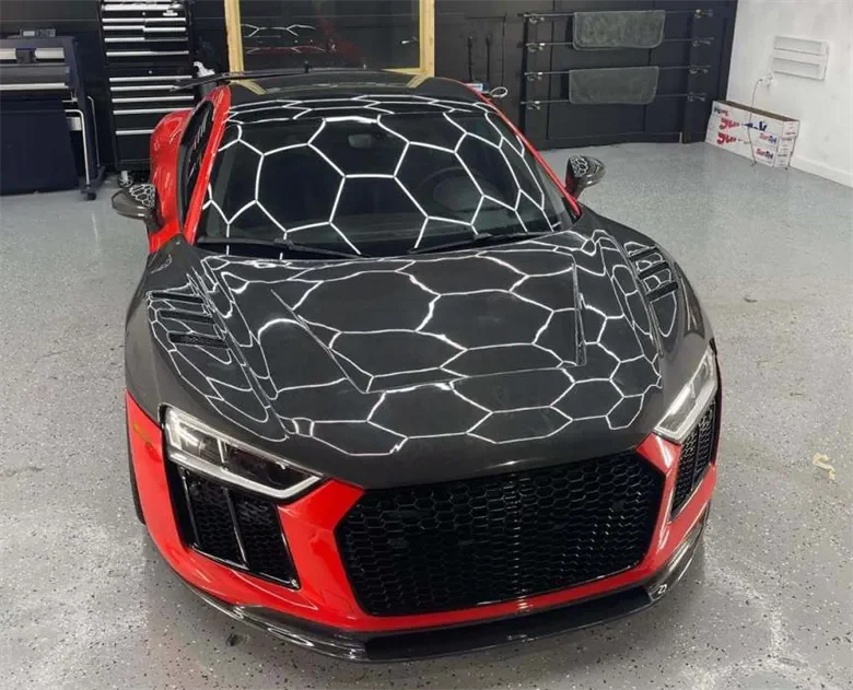 Used for Audi R8 hood high-quality carbon fiber engine hood hood cabin cover body kit 2016-2017 front bumper edge