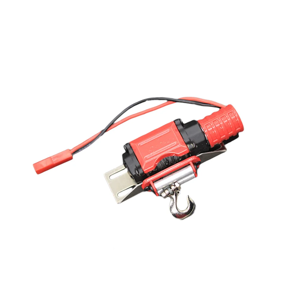 Durable Metal Winch Traction Red Black Low Power Consumption Simulation Rc Crawler Winch Accessories