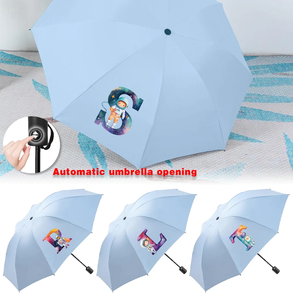 Sun Rain Umbrellas Collapsible Fully Automatic Protection Increased Thickness Windproof Compact Travel Essentials astronaut