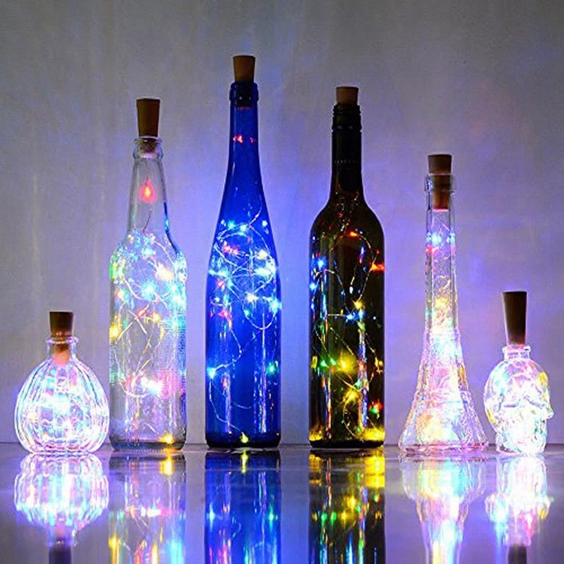 1 шт. солнечный 2 м светодиодный пробковый светильник 20 светодиодов Night Fairy String Light Kork Solarbetrieben Licht Wine Bottle Lamp Party Celebration Gift