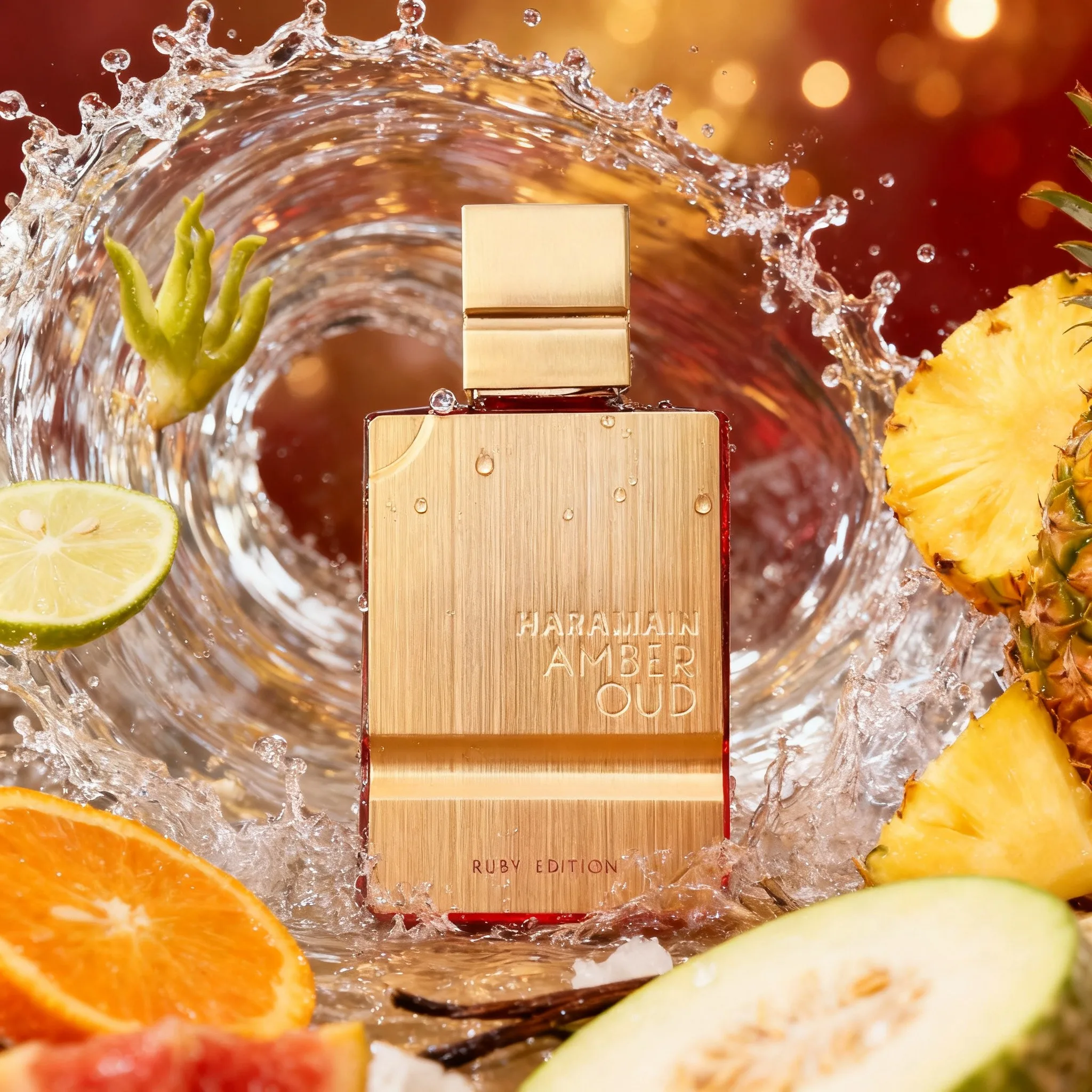 Al Haramain Amber Oud - EDICIÓN RUBY - Colonia para Hombre y Mujer - Fragancias de Bergamota y Frijol de Tonka - Perfume de Larga Duración para Hombre y Mujer - 60ML