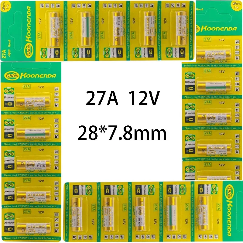 12V A27 27A G27A MN27 MS27 L828 Alkaline Battery For Toys Alarm Doorbell Remote Control V27GA ALK27A A27BP K27A Dry Cell