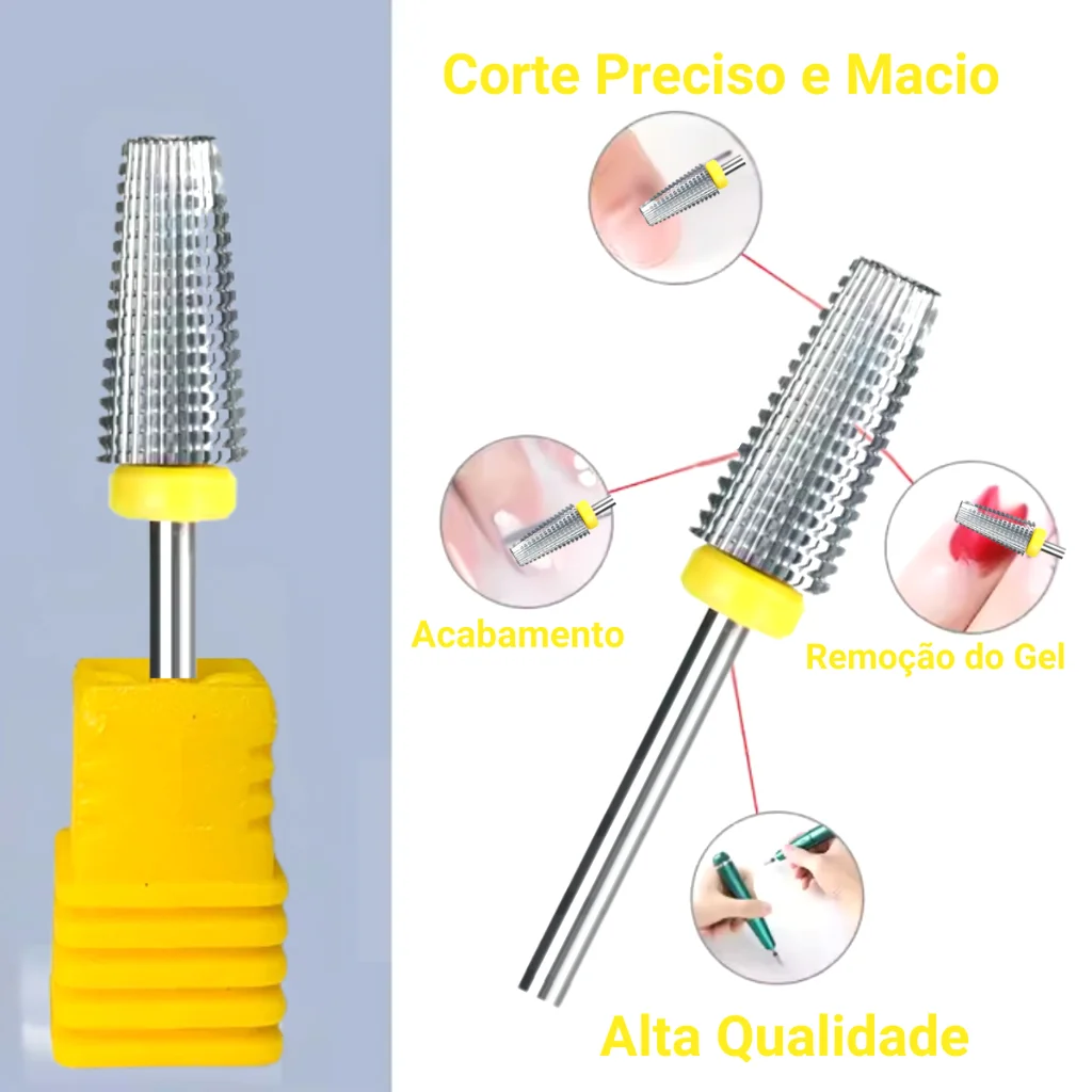 Kit 3 Professional Tungsten Drill Bits Gel Nail Porcelain Nail Art Drill Conical Needle Leveling Finishing Gel Motion