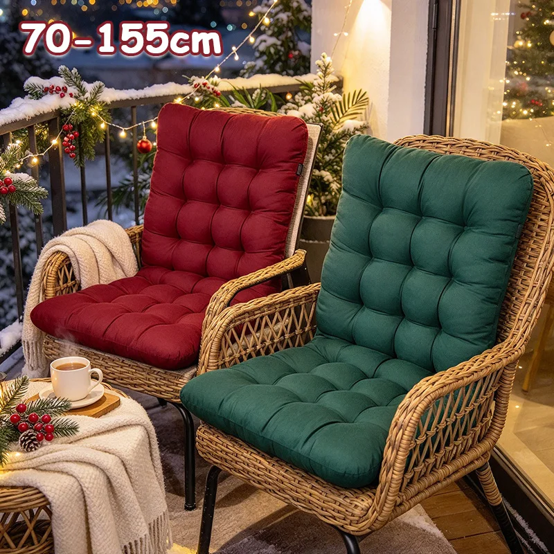 Outdoor Rattan Chair Cushion with Tie and  Elastic Band Thick Soft PP Cotton Filling Pad for Patio Recliner Balcony Lounge Chair