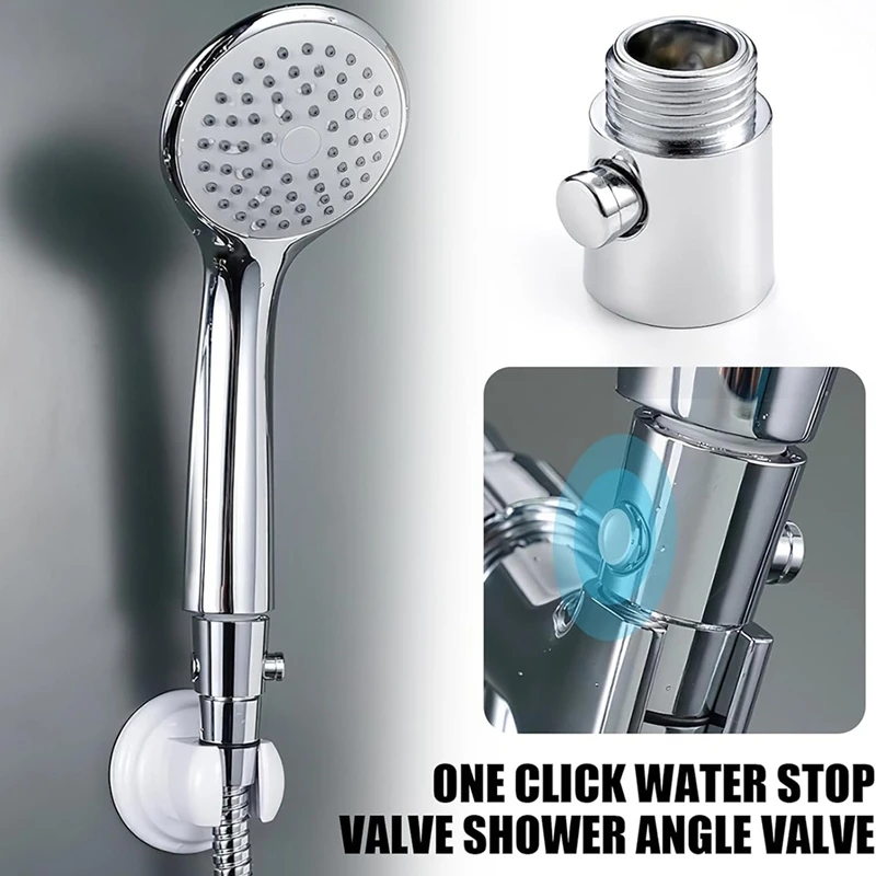 AB42-4 Pieces Shut-Off Valve, Flow Limiter Shower, G1/2 Flow Limiter, Shut-Off Valve For Bathroom And Shower