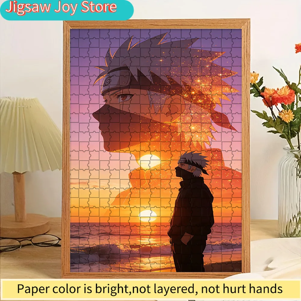 

Anime Hatake Kakashi Double Exposure Sunset Beach Scene Paper Jigsaw Puzzle, Premium Thick Paper Material, HD Sparkling Starry S