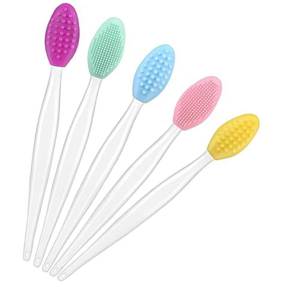 5 Pcs Silicone Lip Brush Scrubber Tool Exfoliator Nose Exfoliate Silica Gel Facial Tools