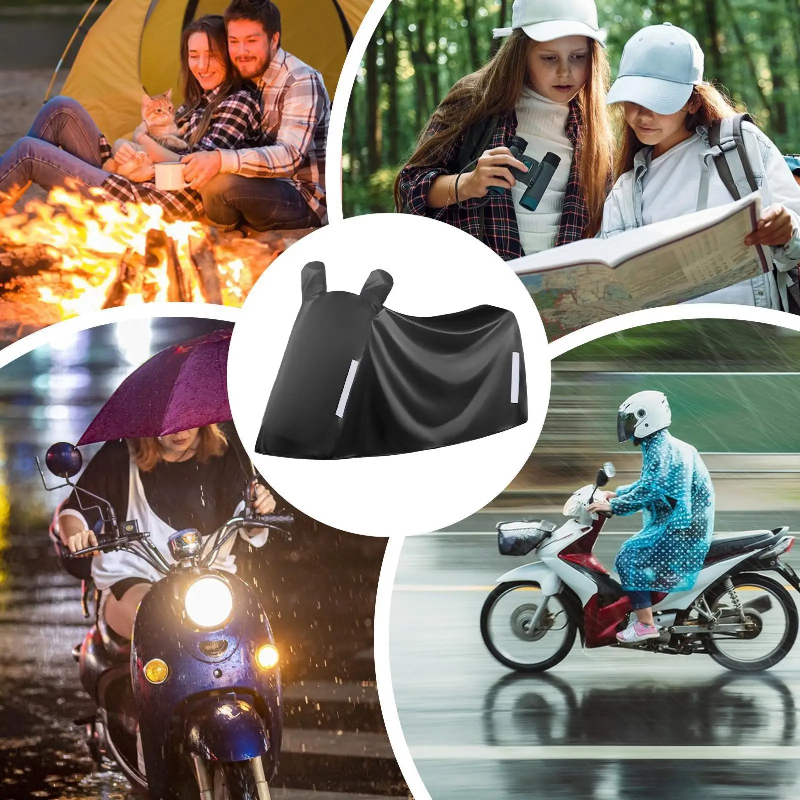 

Motorcycle Cover Heavy Duty Heavy Duty Waterproof All-Weather Protective Outdoor Scooter Rain Cover For Scooter Electric Vehicle