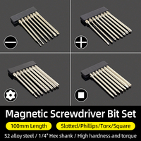 Magnetic Screwdriver Bits Set 100mm Slotted Phillips Torx Square Head Drill Bit 1/4\