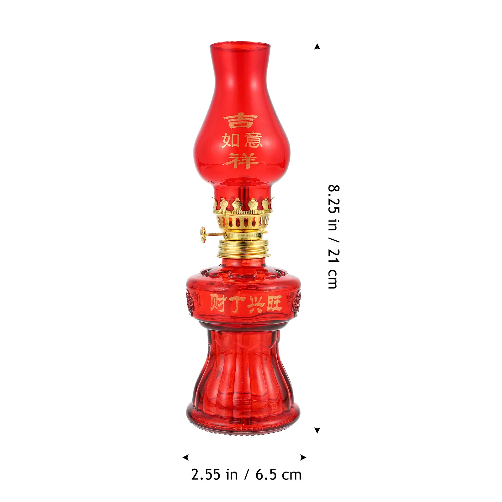 

1Pcs Red Glass Oil Lamp Chinese Style Wedding Decoration Retro Light Chinese-Style Red Oil Light