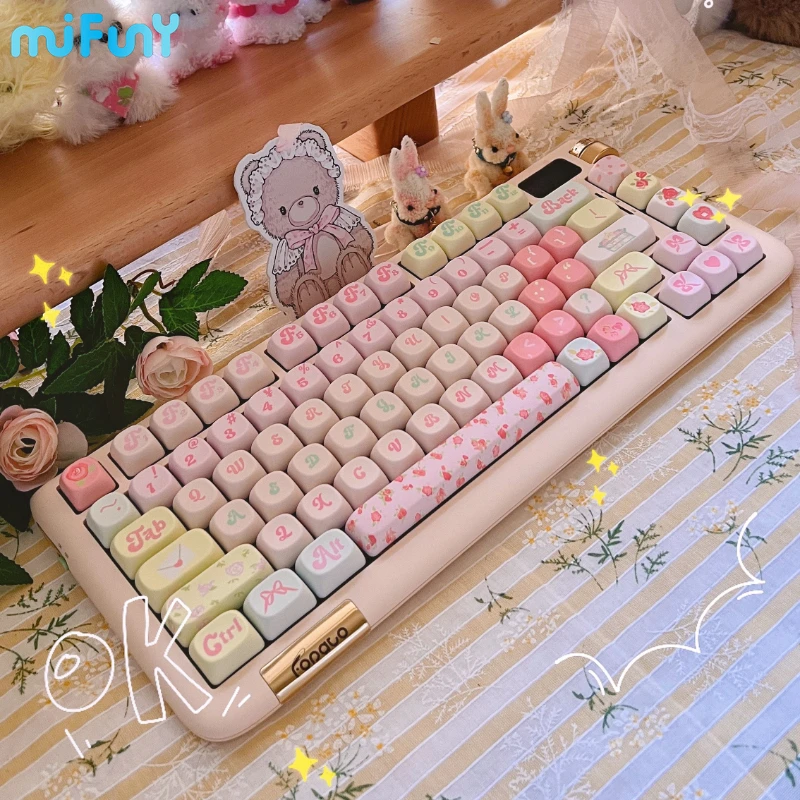 

Rose Garden Theme Keycap Set 135 Keys PBT Dye-sublimation Keyboard Cap Customized XOA Key Cap for Mechanical Keyboard Accessorie