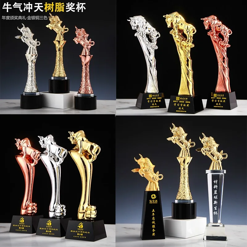 Directly supplied by the manufacturer, resin gold-plated trophies available for dropshipping. For large quantities, contact us f