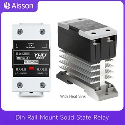 Relè a stato solido con montaggio su guida Din SSR controllo cc monofase AC AC AC con dissipatore di calore 10A 25A 40A 60A 80A 100A 120A