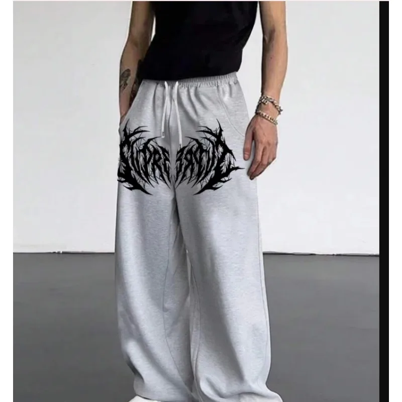 

Original Gothic Dark Design Men's Casual Sporty Loose Straight-leg Long Pants, The First Choice for Autumn New Style Matching
