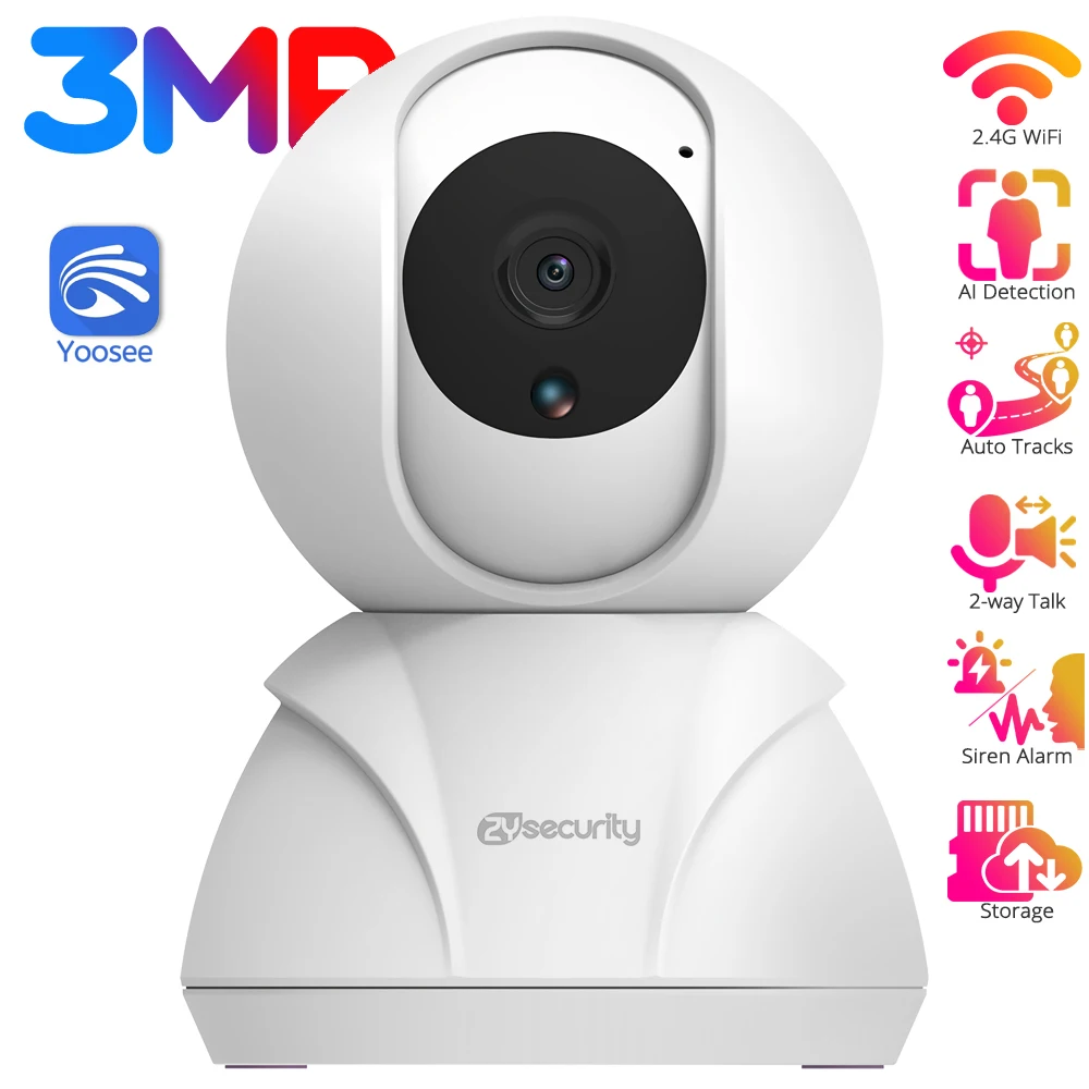 yoosee camera de seguranca domestica sem fio camera ip wifi 1080p auto tracking cloud cartao sd cctv camera de vigilancia por video audio 3mp 01