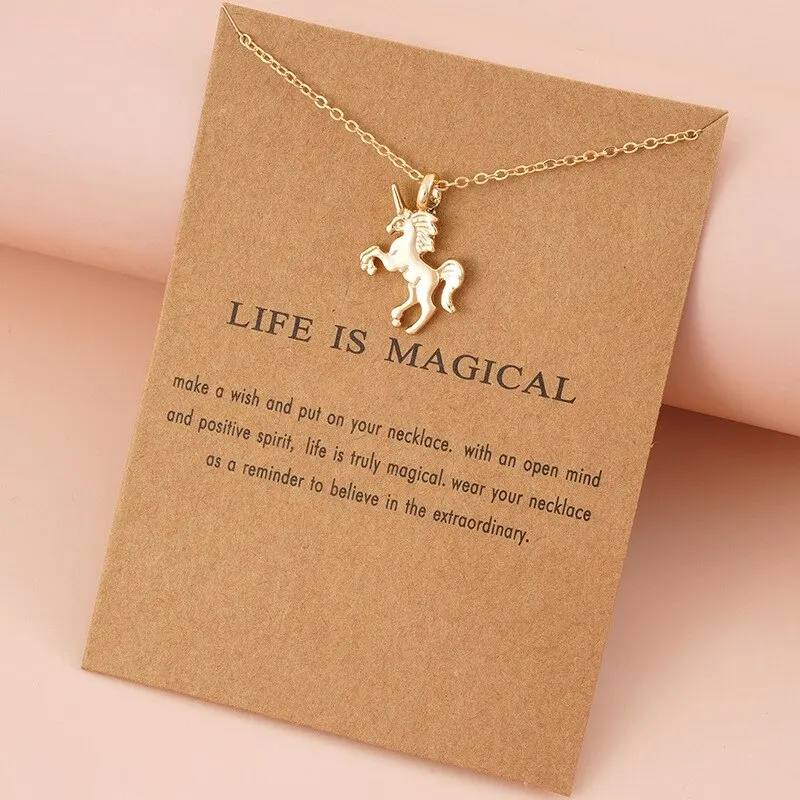 1pcs Unicorn Necklace Horse Shaped Alloy Plating Necklace For Women Fashion Trendy Necklace Jewelry