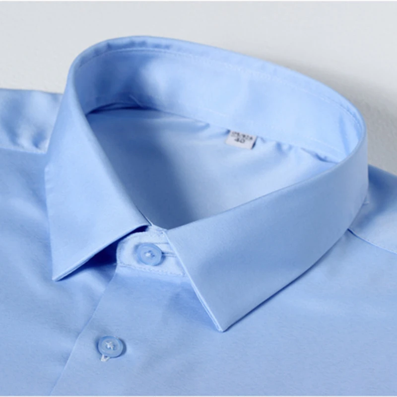 6XL 5XL White Shirt Men's Long Sleeved High-end Casual Business Non Iron Korean Anti Wrinkle Solid Color Man Shirt Long Sleeve