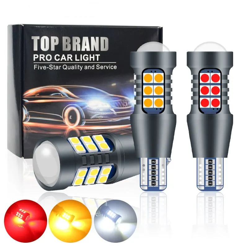 2PCS T15 Signal Lamp W16W LED 921 912 Bulb 12V Super Bright 3030 27SMD Tail Lamp Led Canbus Auto Backup Reserve Lights