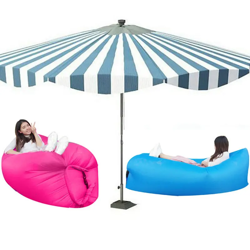 Inflatable Sofa Cushion Camping Air Tent Bed Sleeping Bag Lazy Beach Air Mattress Folding Lounger Chair Garden Outdoor Furniture