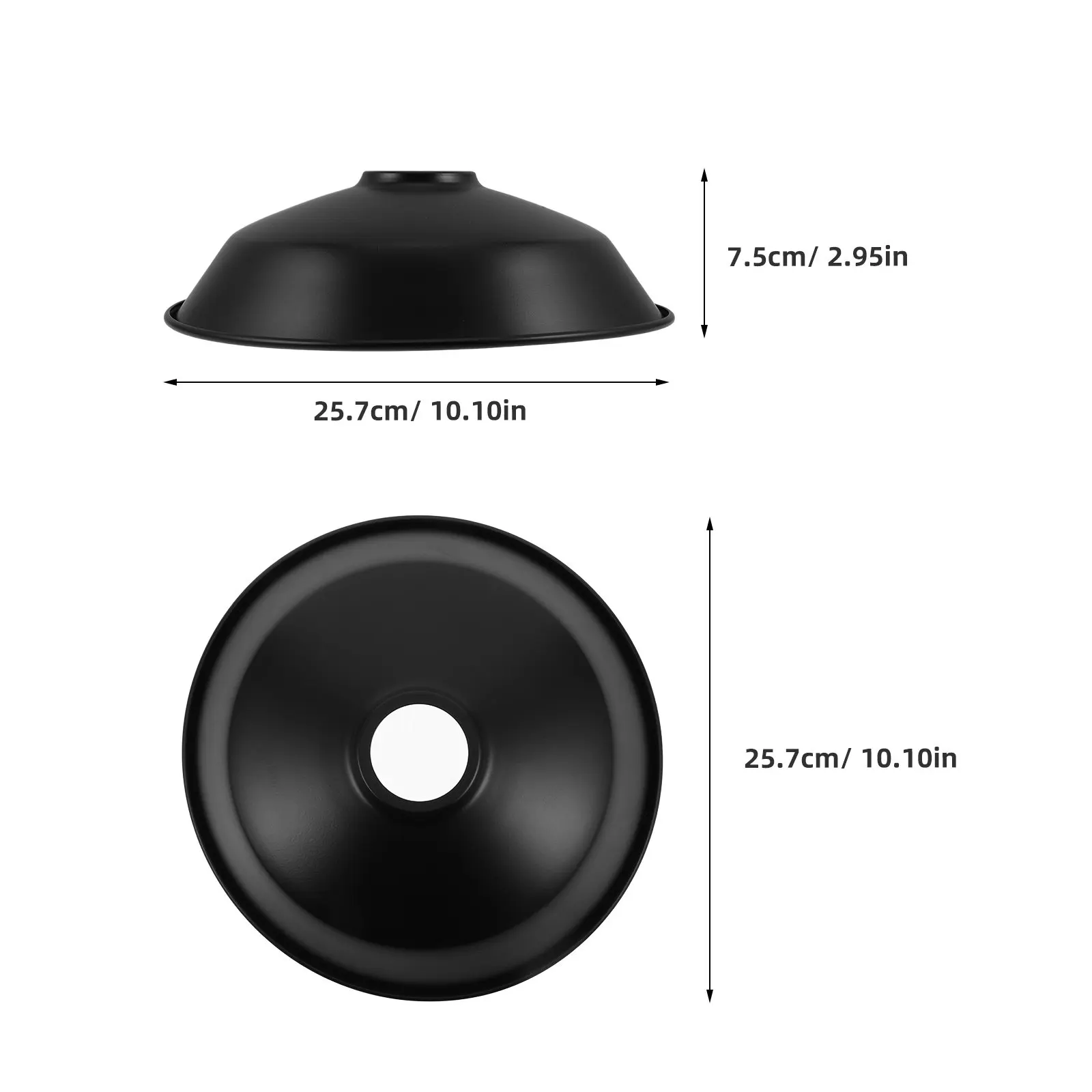Industrial Iron Lamp Shade Vintage 10 Inch Black Metal Hanging Pendant Lampshade for Kitchen Dining Room Ceiling Light