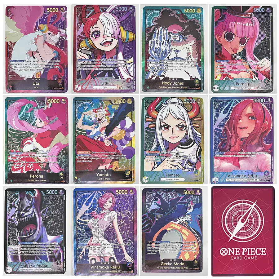 One Piece OP06 TCG Alternate Art Leader Cards Vinsmoke Reiju Uta Perona Yamato Gecko Moria Anime Collectible Cards