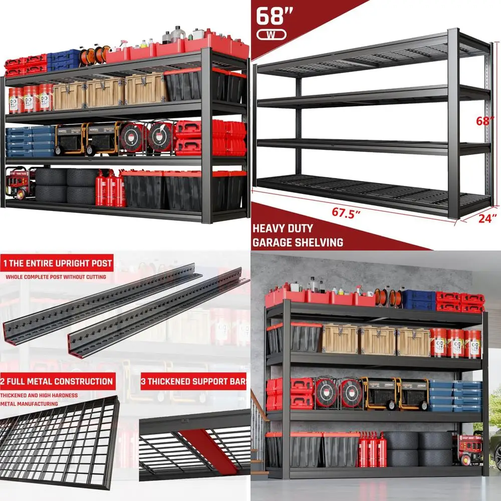 

Сверхмощный регулируемый гаражный стеллаж — ширина 67, глубина 24 глубины, высота 68, промышленная прочность, емкость 3500 фунтов, решение для хранения вещей