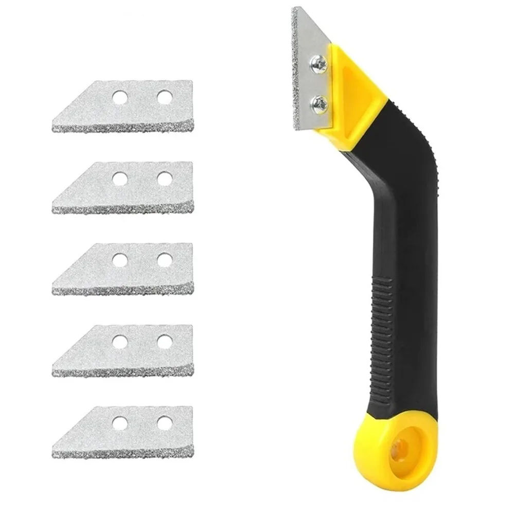 7pc/set Grout Remover Multi Tools Non Slip Handle Blades Scraping Rake Wearproof Removal Walls Floors Gaps Dirty Grout Hand Saw