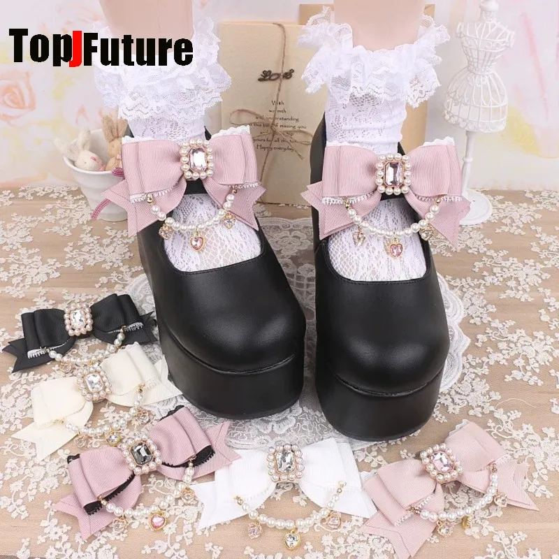 acessorio-para-sapatos-estilo-harajuku-japones-y2k-presilhas-de-sapato-com-renda-babados-laco-corrente-de-perolas-e-pingente-de-coracao-com-strass