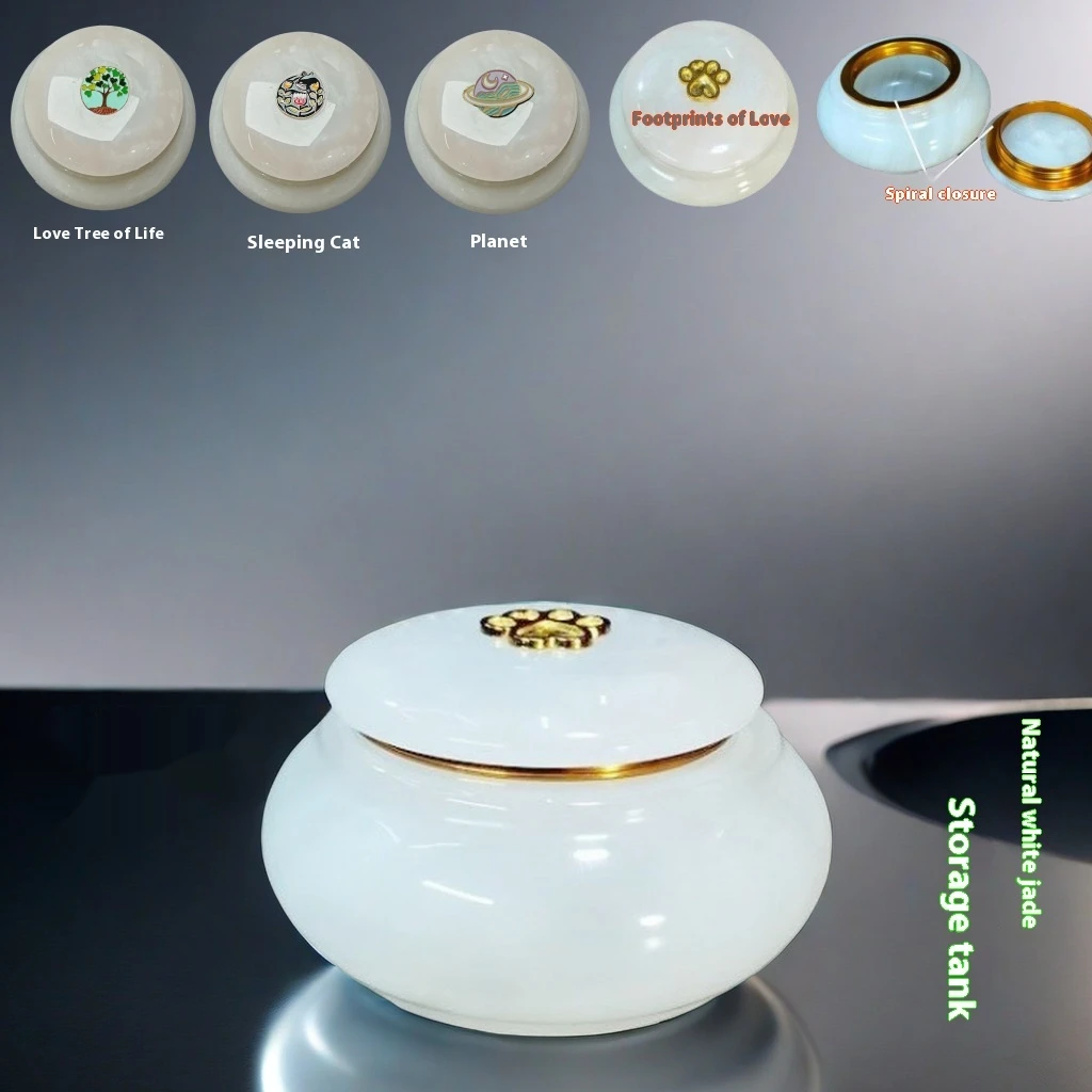 

Jade Sealed Pet Urn High-Grade Ashes Jade Jar Moisture And Oxidation Resistant Eternal Memory Ashes Urn