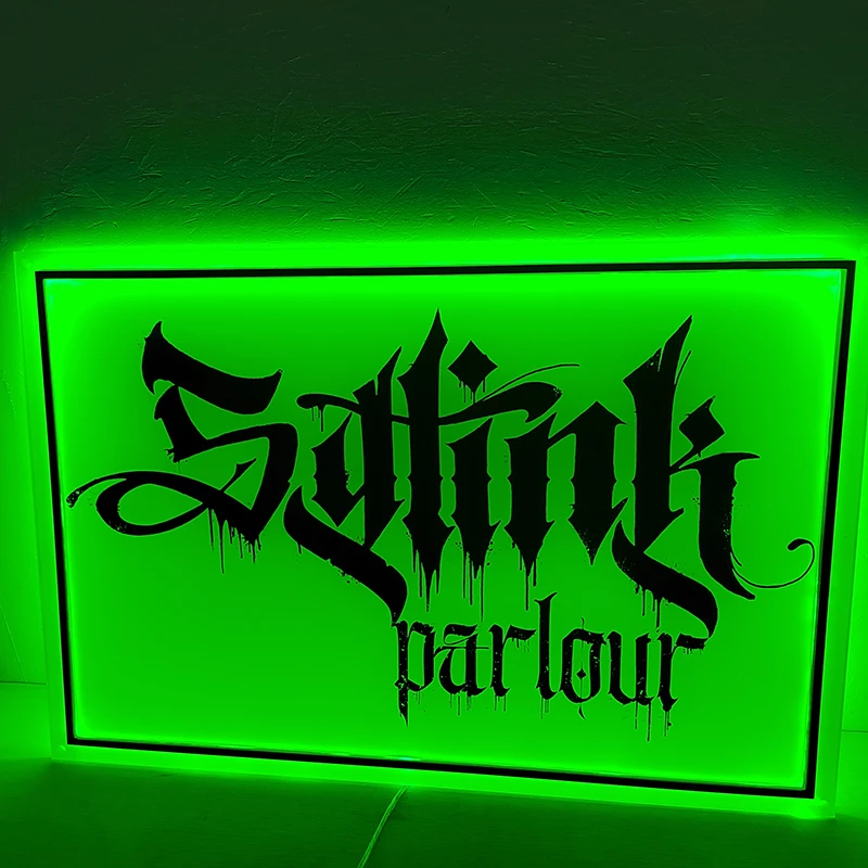 Imagem -06 - Retângulo Personalizado Logotipo do Negócio 3d Acrílico Sinais de Néon Led Luz Salão de Beleza do Cabelo Estúdio Lobby Decoração da Parede Escritório Nome Porta Placas