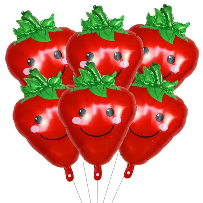 6/8 stücke Obst Ballons Erdbeere Avocado Folie Helium Ballon Wassermelone Orange Kaktus Ballon kinder Thema Party Dekoration – Detail 7