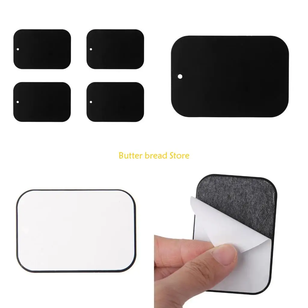 

W89C 4Pcs Replacement Metal Rectangular Plate Sticker For Phone Mount Holder