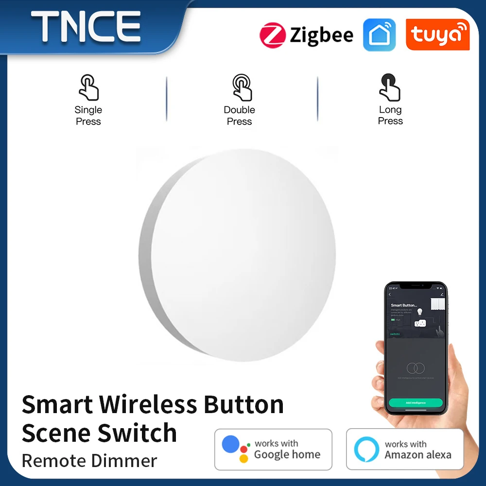 TNCE Tuya Zigbee Smart Scene Switch Smart Switch Automation Tuya Smart Wireless Push Button switches Work With Google Home Alexa